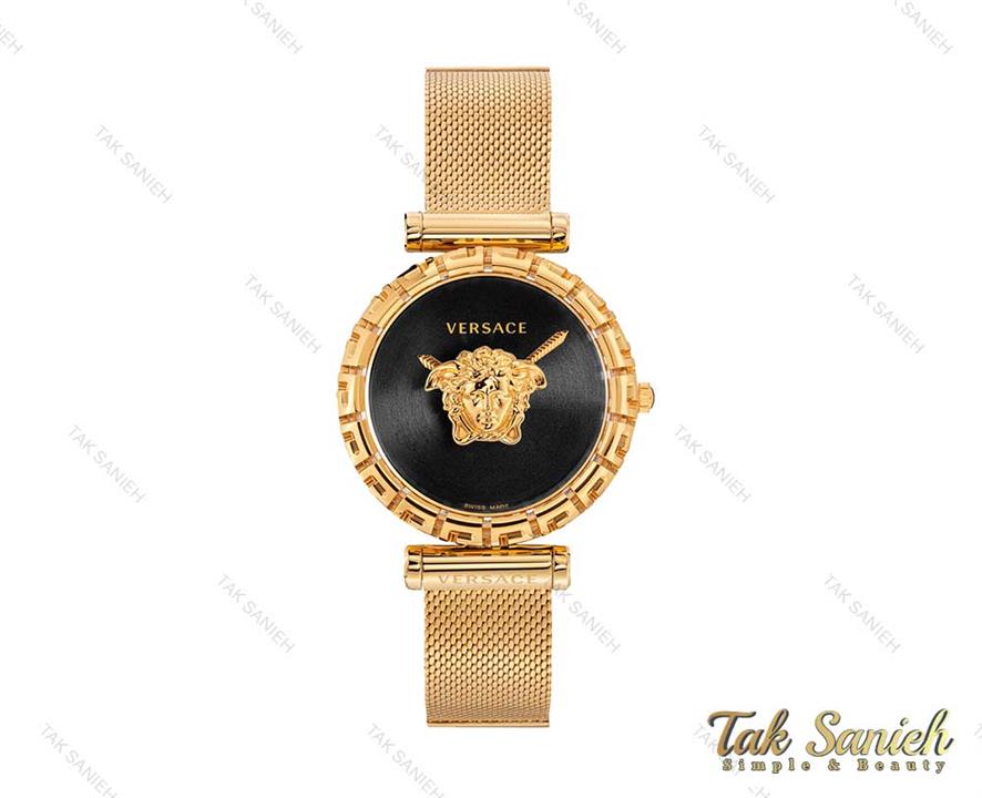 ساعت ورساجه زنانه پالازو طلایی صفحه مشکی Versace-3989-L